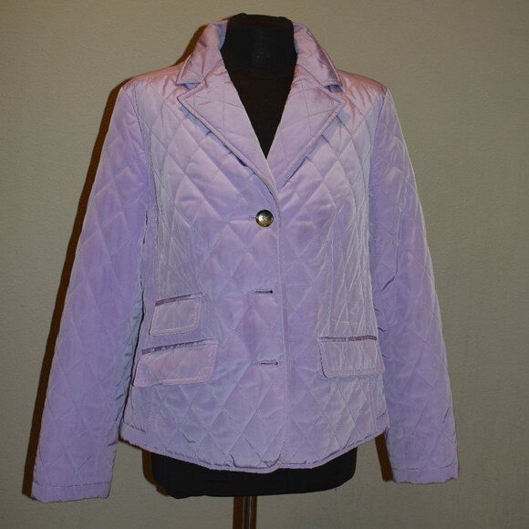Talbots Jackets & Blazers - Talbots Petites Purple Quilted Jacket Size 14P